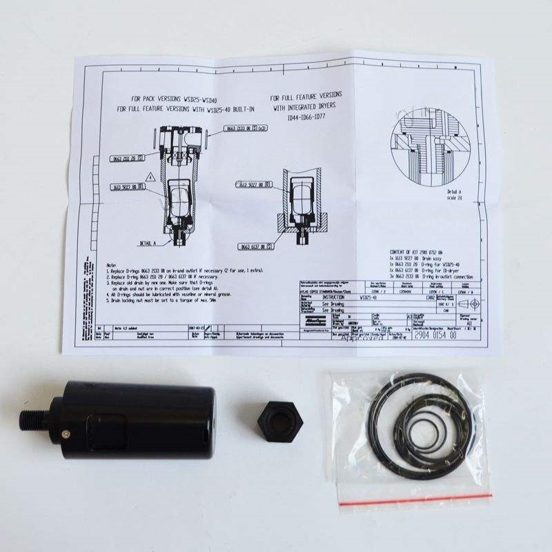 اصلی 2904500069 ATLAS COPCO WSD جداکننده آب WSD25 WSD80 WSD250 WSD750