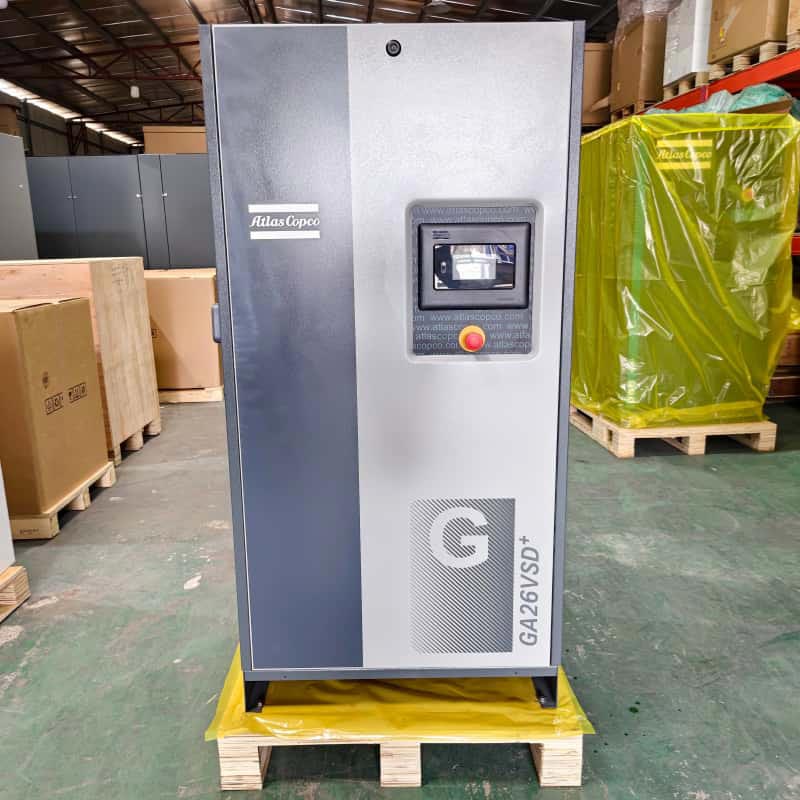 کمپرسور هوای اطلس کوپکو اورجینال GA26 VSD + روغن 26 کیلووات 35 اسب بخار با سرعت متغیر انژکتوری چرخشی کمپرسور هوا 13 بار