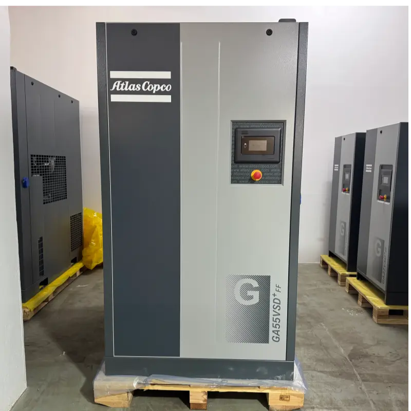 کمپرسور هوای پیچی تزریق روغن Atlas Copco GA55VSD+FF 55kW 75HP اصل برای صنعتی