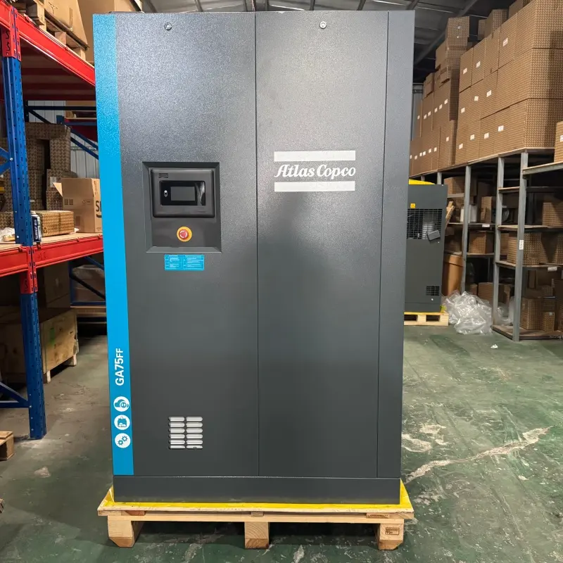 کمپرسور اسکرو تزریق روغن Atlas Copco GA75FF 75 کیلو وات 100 اسب بخار یکپارچه خشک کن اصل